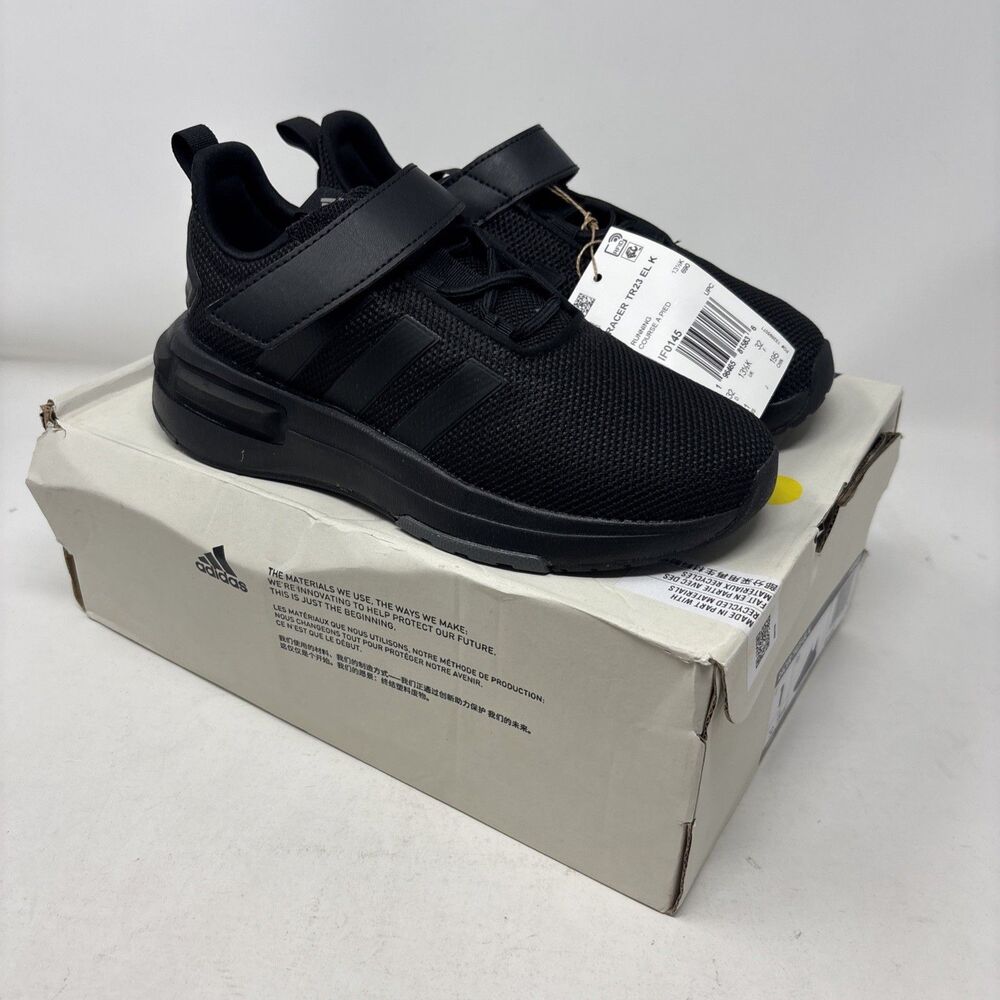Adidas Racer TR23 EL K Kids Black Cloudfoam Running Shoes IF0145 Size 1